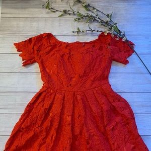 New chicwish red lace dress medium